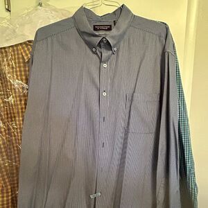 Roundtree and Yorke blue men's dress shirt 3XB size Big and Tall